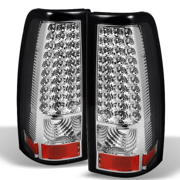 Chrome Clear LED Tail Lights For Chevy GMC C/K Silverado Cheyenne Sierra - Pair