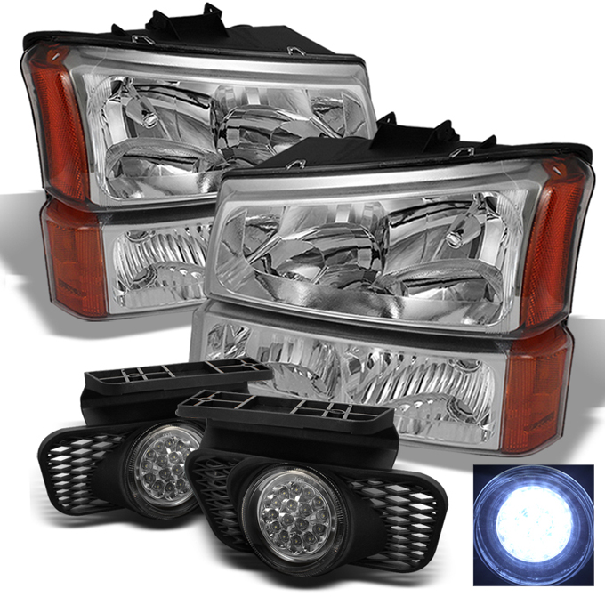 Buy SMOKED 03-06 SILVERADO AVALANCHE HEADLIGHTS+LED BUMPER SIGNAL Bumper Fog Lights I370023