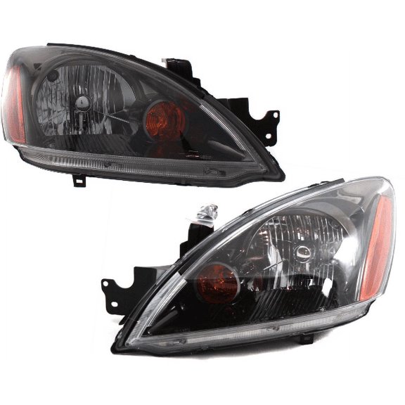 Fits 04-07 Mits. Lancer (Except Wagons) L & R Headlamp Assys w/Smoke Lens - Pair