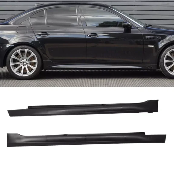 Fits 04-10 BMW E60 E61 5-Series M5 Style PP Side Skirts Panels Extension Pair