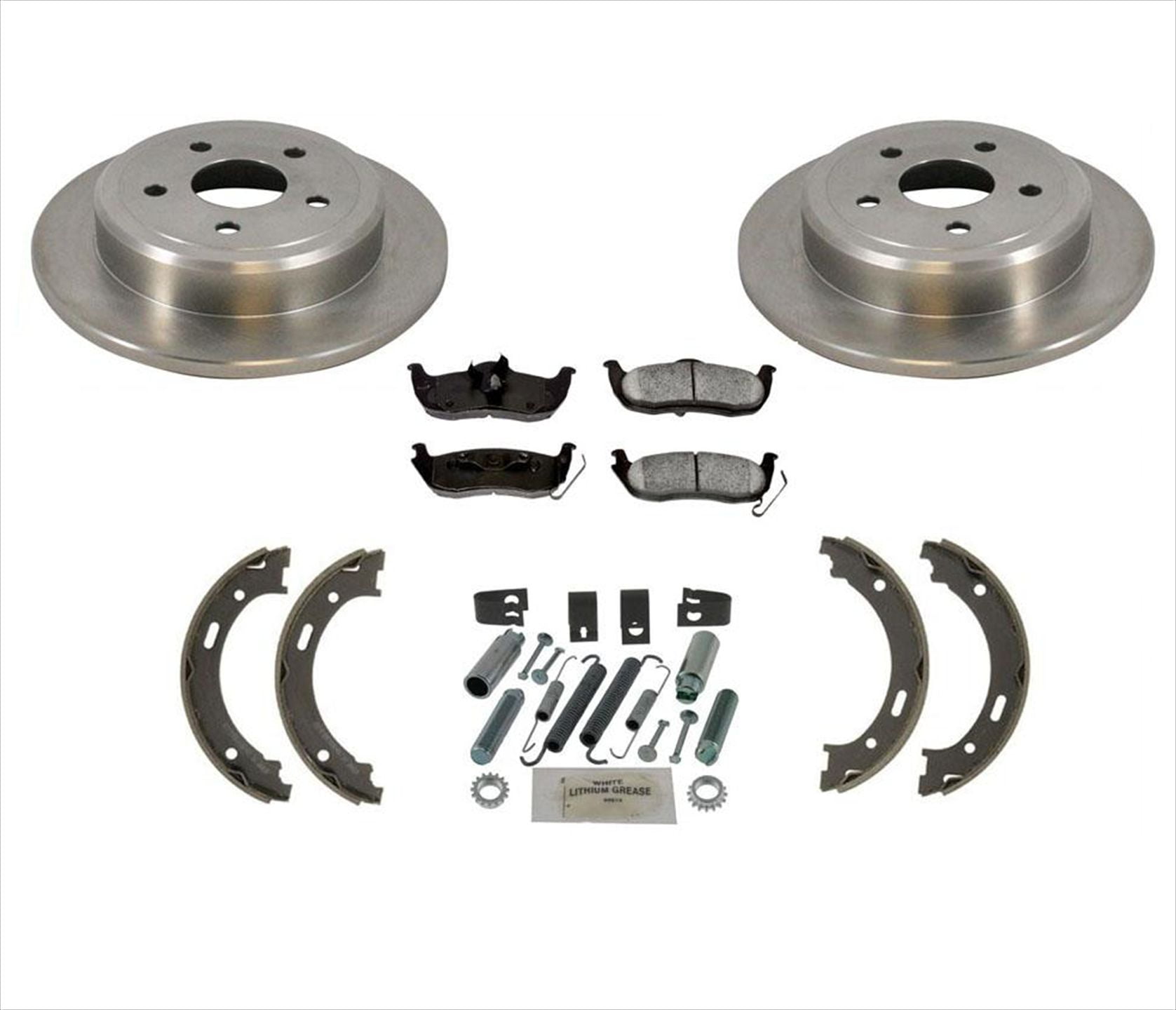 Fits 05-10 Grand Cherokee Rear Brake Rotor Pads Parking Brake Shoes ...