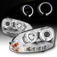 thumbnail image 1 of AKKON - For VW Rabbit GTI Jetta R32 Chrome Clear Halo DRL LED Strip Halogen Type Projector Headlights, 1 of 7
