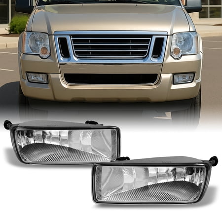 AKKON - For Ford Explorer/Sport Trac DRL Clear Fog Lamp Light Driver+Passenger Pair w/Bulb