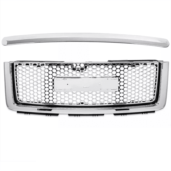 Fits 07-13 GMC Sierra 1500 Front Bumper Upper Hood Grille Grill Molding