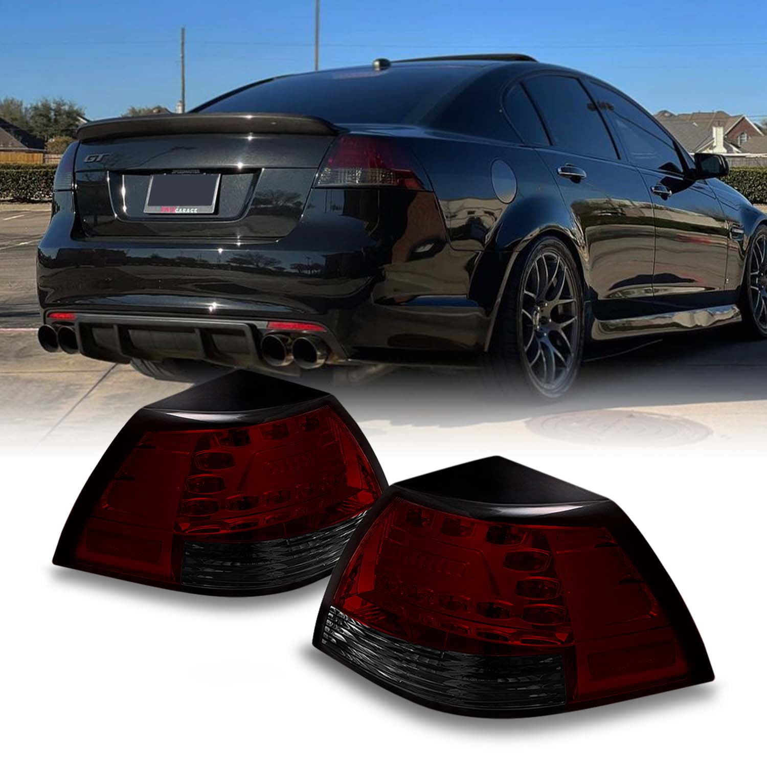 Spec-D Projector Headlights Pontiac G8 (08-09) LED DRL Strip - Black O &ndash; K2 Industries