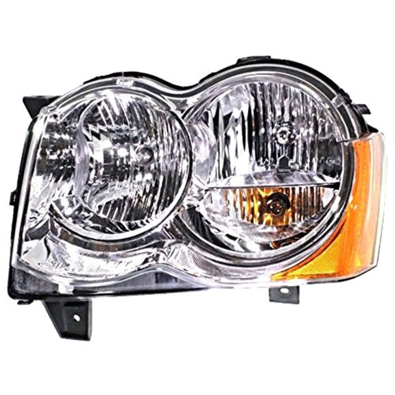 Fits 08-10 Grand Cherokee Left Driver Halogen Headlamp Assy (excludes HID)