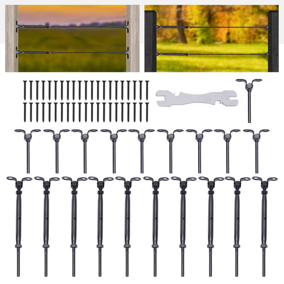 Fits 1/8" Wire Rope Wood Post Stainless Steel Hardware Deck Cable Railing Kit US For Outdoor And Indoor Cable Railing Systems