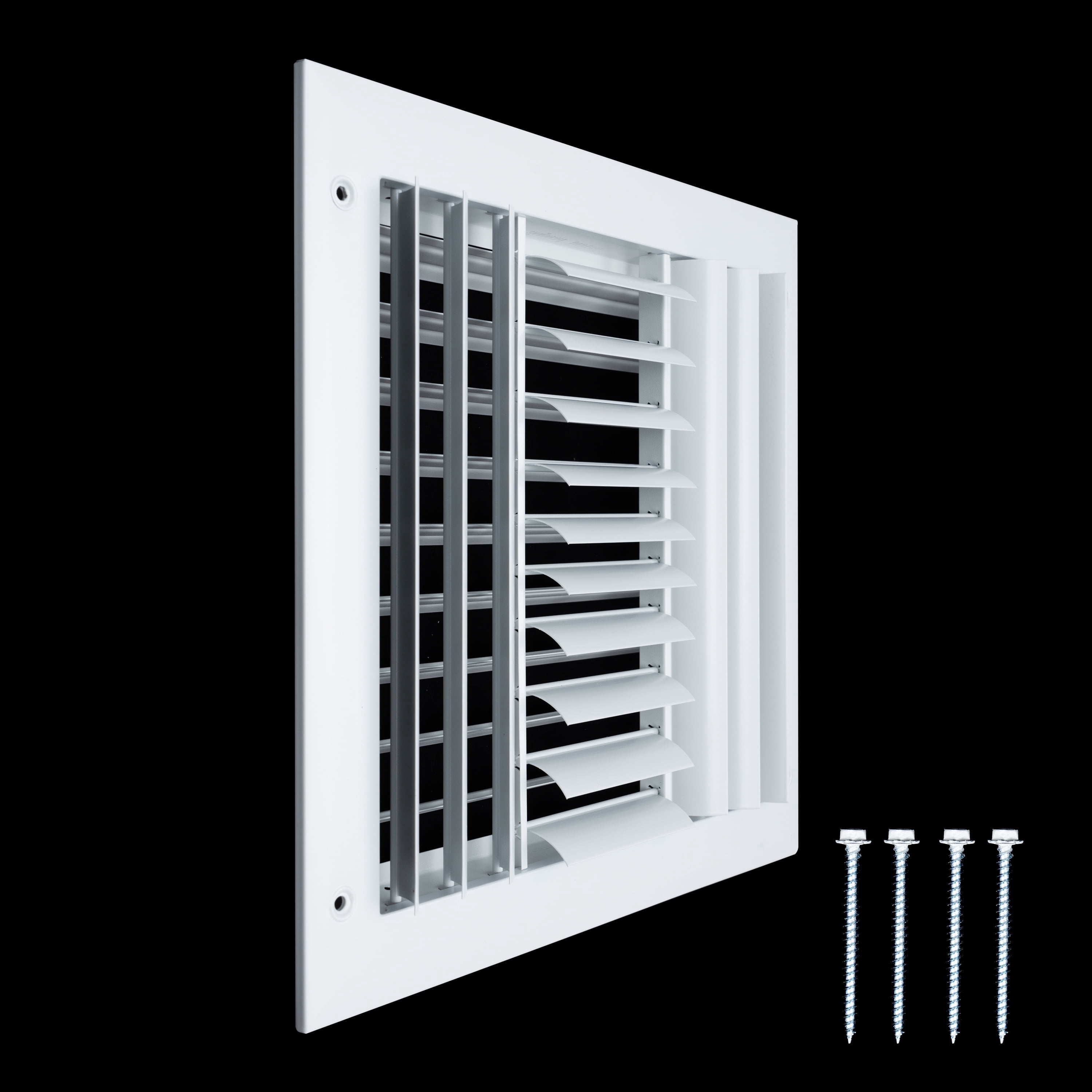 Fits 10x10 Duct Opening Aluminum 3-WAY Adjustable Air Supply Grille by Handua | Curved Blade Register Vent Cover for Sidewall & Ceiling | White | Outer Size: 11.75" X 11.75"