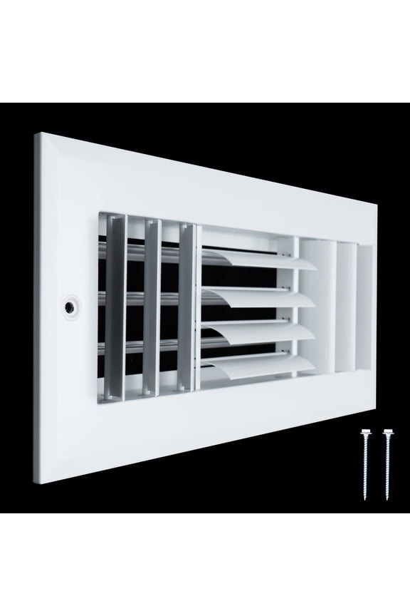 Fits 10x4 Duct Opening Aluminum 3-WAY Adjustable Air Supply Grille by Handua | Curved Blade Register Vent Cover for Sidewall & Ceiling | White | Outer Size: 11.75" X 5.75"
