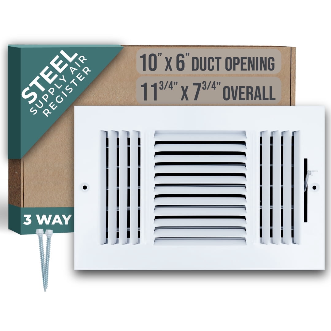 Outer Diffuser Fits 10x6 Duct Opening 3 WAY Steel Air Supply Diffuser by Handua ...