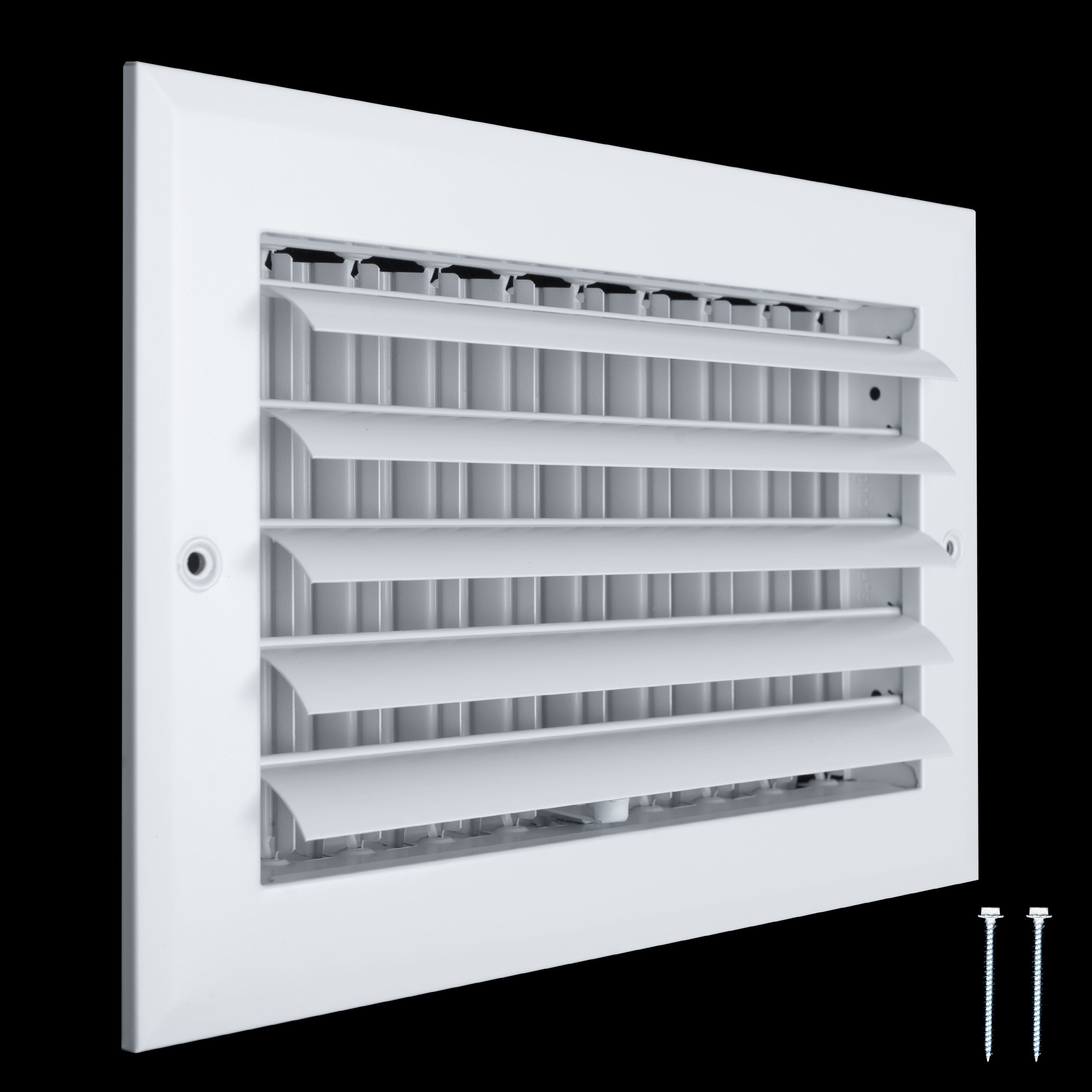 Fits 10x6 Duct Opening Aluminum 1-WAY Adjustable Air Supply Grille by Handua | Curved Blade Register Vent Cover for Sidewall & Ceiling | White | Outer Size: 11.75" X 7.75"