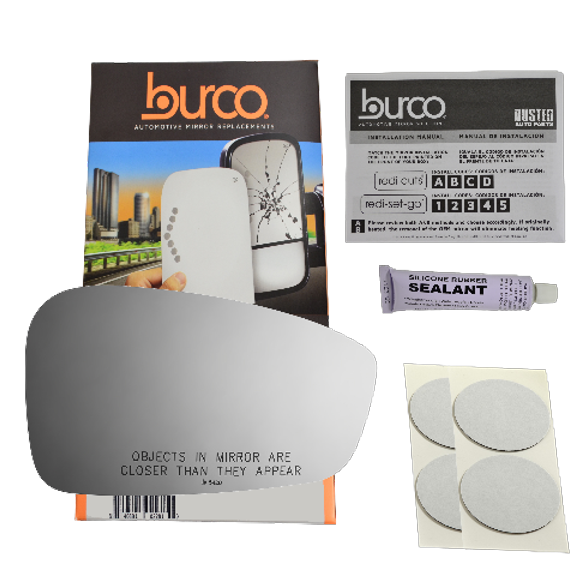 Fits 11-13 Fd Fiesta, Right Passenger Side Manual Convex Mirror Glass Lens W/o Backing Plate, Comes with Adhesive, USA