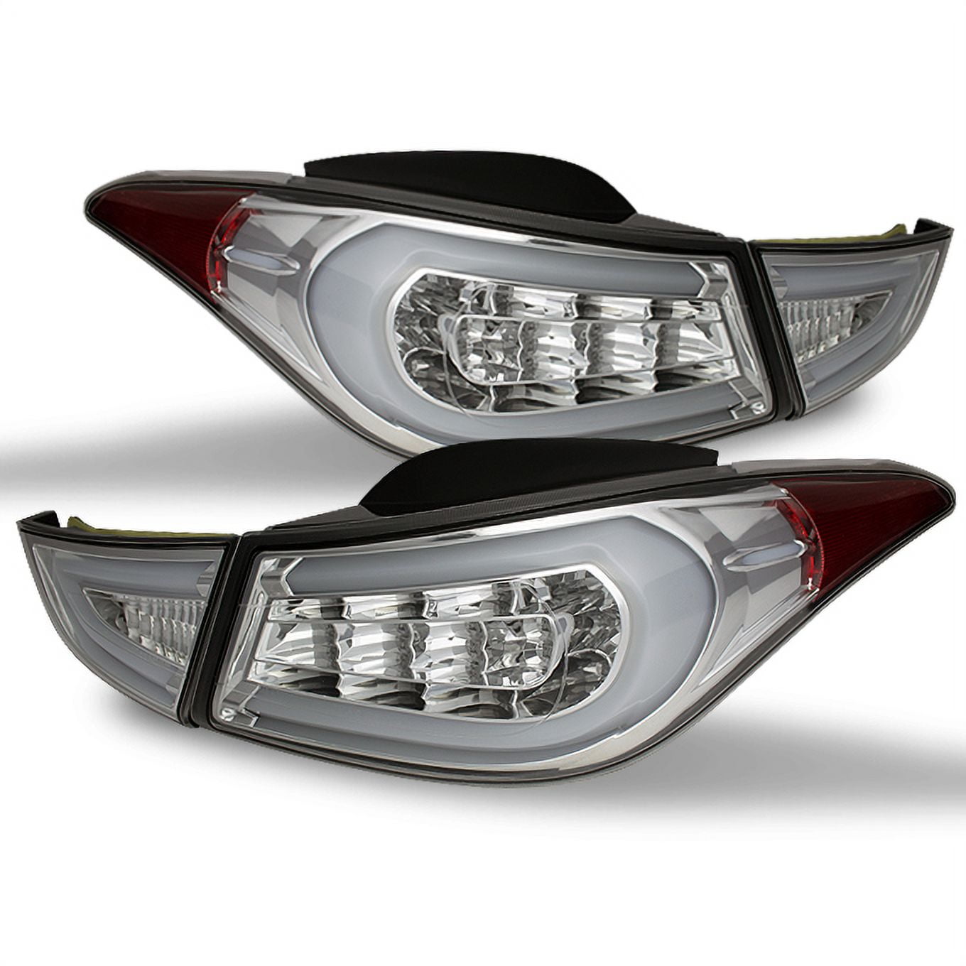 Fits 1116 Elantra Chrome LED Tube Style LED Tail Lights Brake Lamps