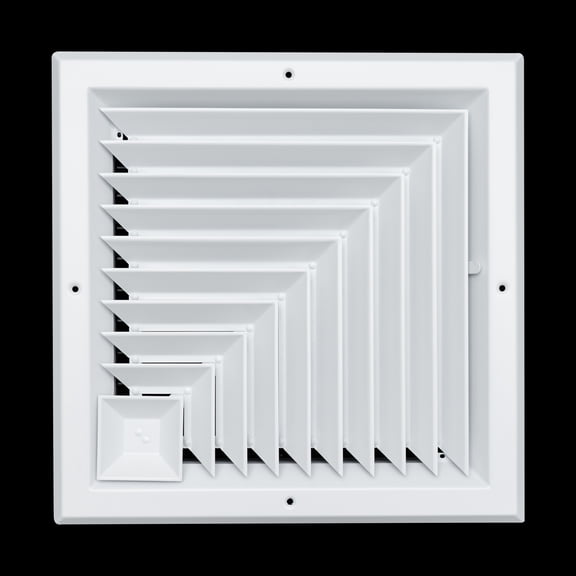 Fits 12x12 Duct Opening 2 WAY Aluminum Square Ceiling Diffuser by Handua | Register Vent Cover Grille for Ceiling | Rust Proof | White | Out Dim: 13.75" X 13.75"