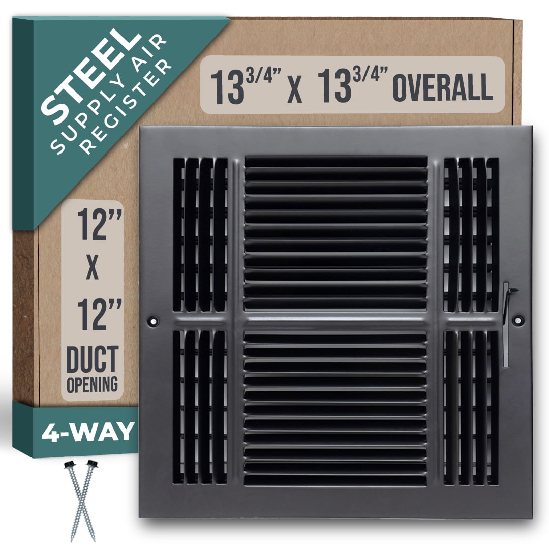 Outer Diffuser Fits 12x12 Duct Opening 4 WAY Steel Air Supply Diffuser by Handua ...