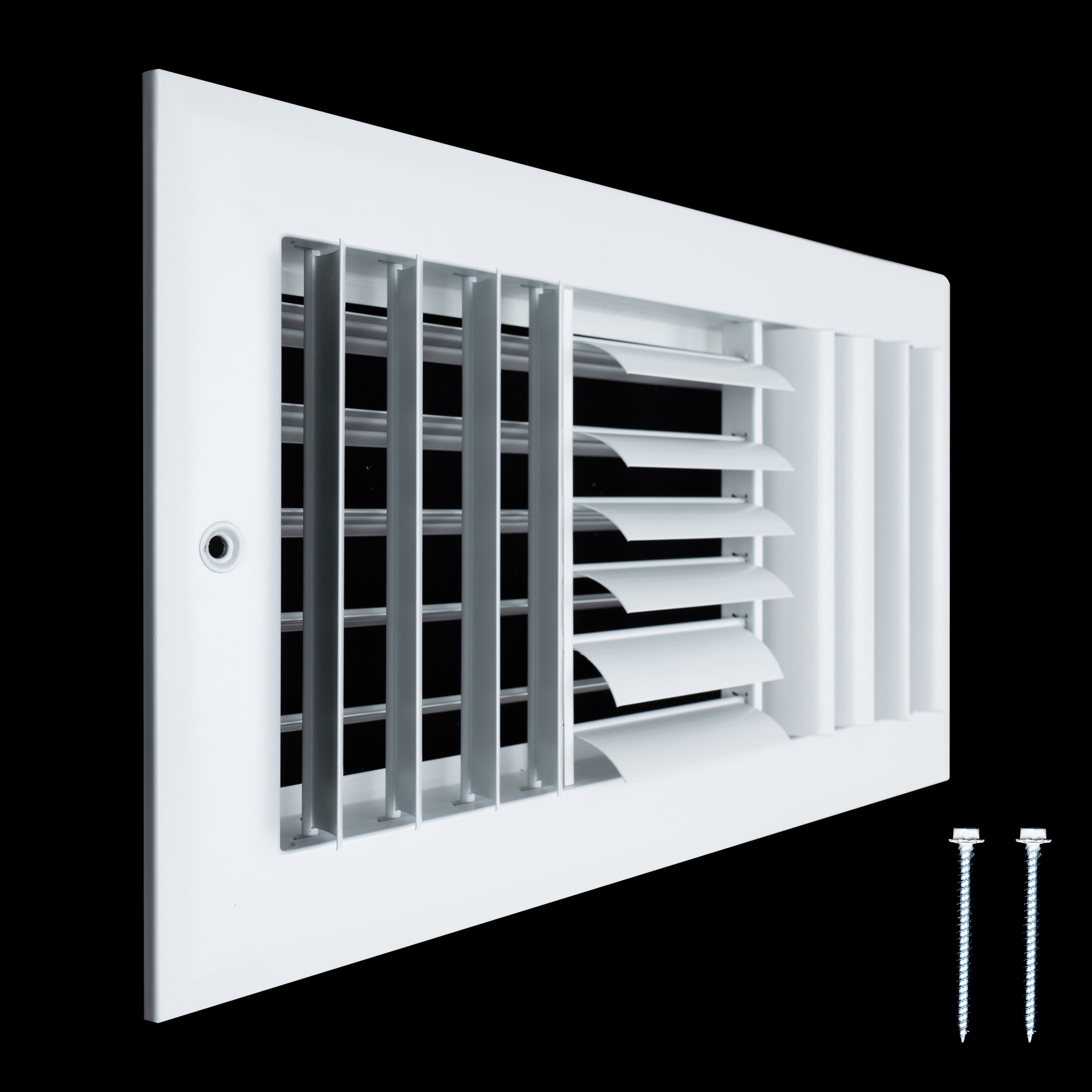 Fits 12x6 Duct Opening Aluminum 3-WAY Adjustable Air Supply Grille by Handua | Curved Blade Register Vent Cover for Sidewall & Ceiling | White | Outer Size: 13.75" X 7.75"