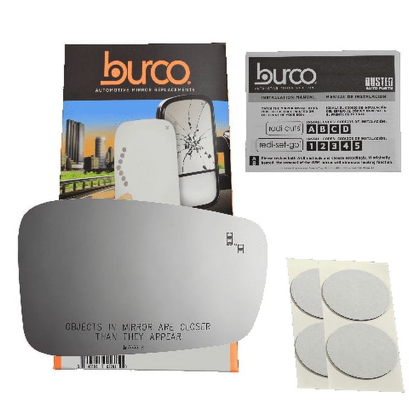 Fits 13-14 Hy Sonata Left Driver Mirror Glass Lens w/BlindSpot Icon in Glass