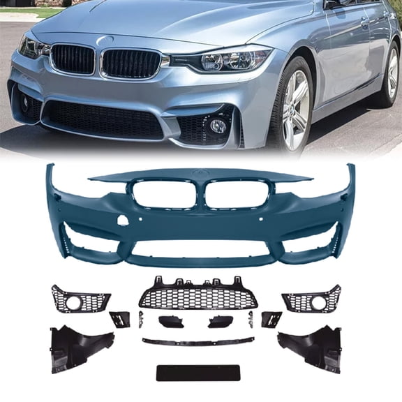 Fits 13-18 BMW F30 F35 3 Series M3 Front Bumper Kit Replacement W/Foglight cover
