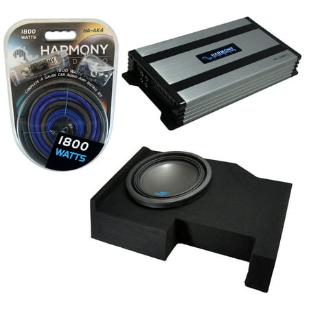 Fits 14-UP Chevy Silverado Crew Cab Alpine S-W12D4 Single 12 Sub Box SA60M Amp