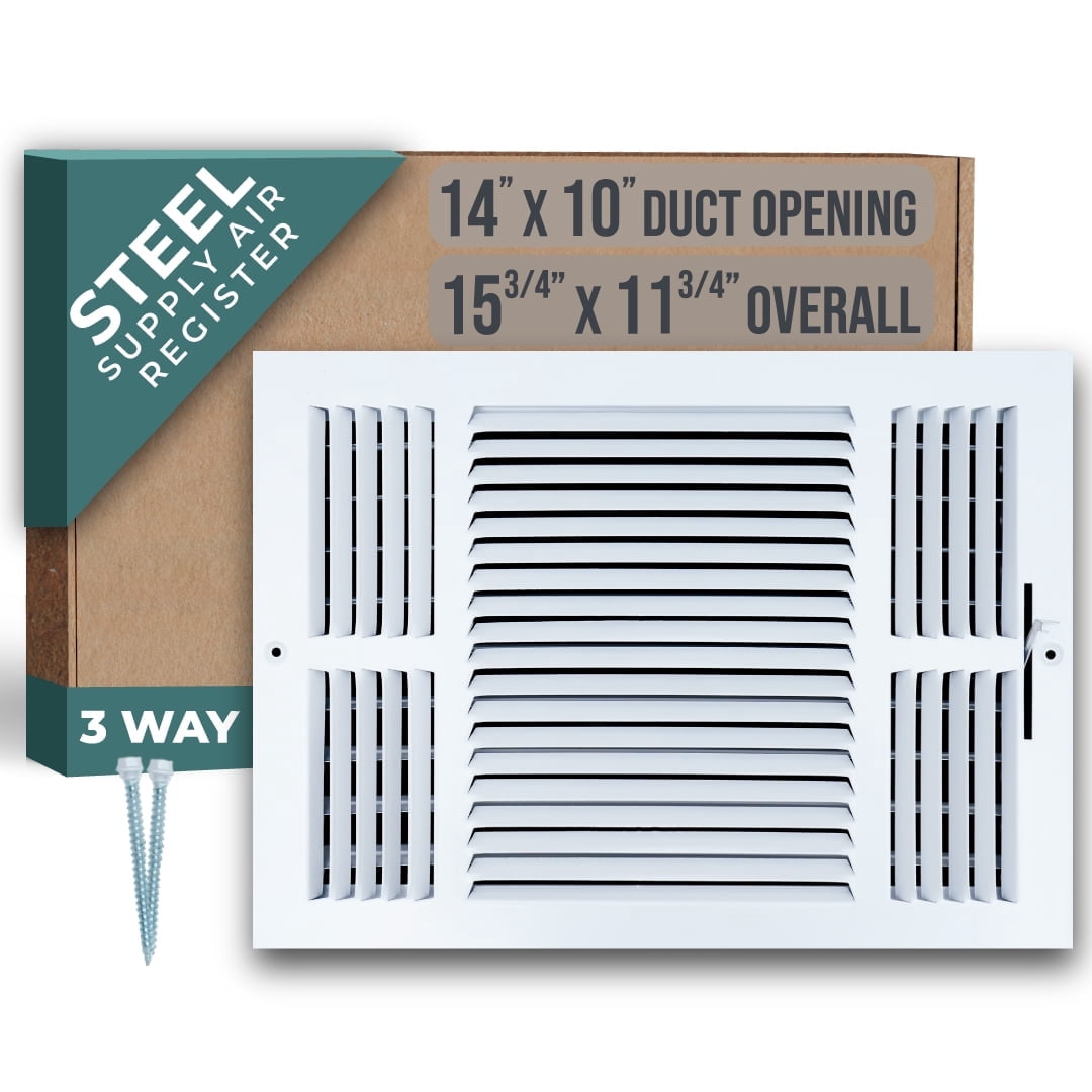 Outer Diffuser Fits 14x10 Duct Opening 3 WAY Steel Air Supply Diffuser by Handua ...