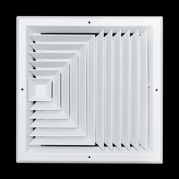 Fits 14x14 Duct Opening 3 WAY Aluminum Square Ceiling Diffuser by Handua | Register Vent Cover Grille for Ceiling | Rust Proof | White | Out Dim: 15.75" X 15.75"