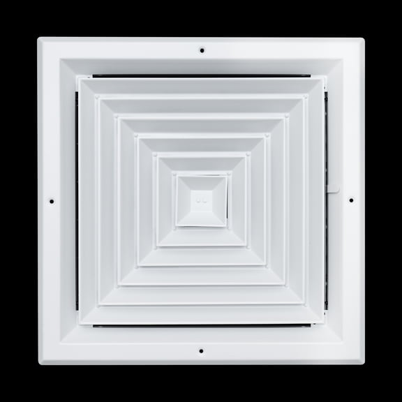 Fits 14x14 Duct Opening 4 WAY Aluminum Square Ceiling Diffuser by Handua | Register Vent Cover Grille for Ceiling | Rust Proof | White | Out Dim: 15.75" X 15.75"