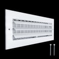 thumbnail image 1 of Fits 14x4 Duct Opening Aluminum 1-WAY Adjustable Air Supply Grille by Handua | Curved Blade Register Vent Cover for Sidewall & Ceiling | White | Outer Size: 15.75" X 5.75", 1 of 9
