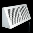 thumbnail image 1 of Fits 14x6 Duct Opening | Steel Triangular Baseboard Return Air Grille by Handua | Efficient Air Flow | Air Register Vent Cover Grill | 3-13/16" Depth | White | Outer Dimensions: 15-3/4" x 6-5/8", 1 of 9