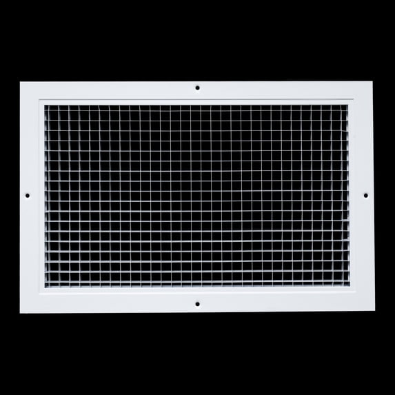 Fits 16x10 and 10x16 Duct Opening | Aluminum Eggcrate Return Air Grille | Low Noise & High Air Flow, Rust Proof Vent Cover Grill for Sidewall & Ceiling | White | Outer Dimensions: 17.75" X 11.75"