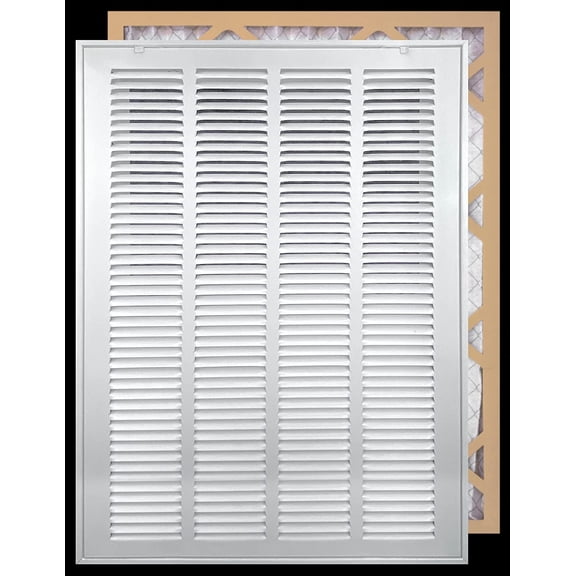 Fits 16x25 Duct Opening | Filter Included Steel Return Air Filter Grille by Handua [Removable Door] for 1-inch Filters | Vent Cover Filter Grill | White | Outer Dimensions: 18 5/8"W X 27 5/8"H