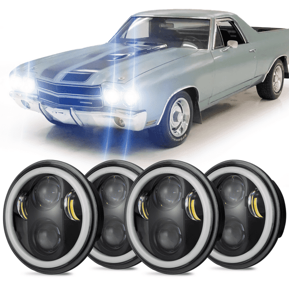 Fits 1959-1960 1964-1970 Chevy El Camino Headlight 5.75in H5001+H5006 High Low Sealed Beam Assembly