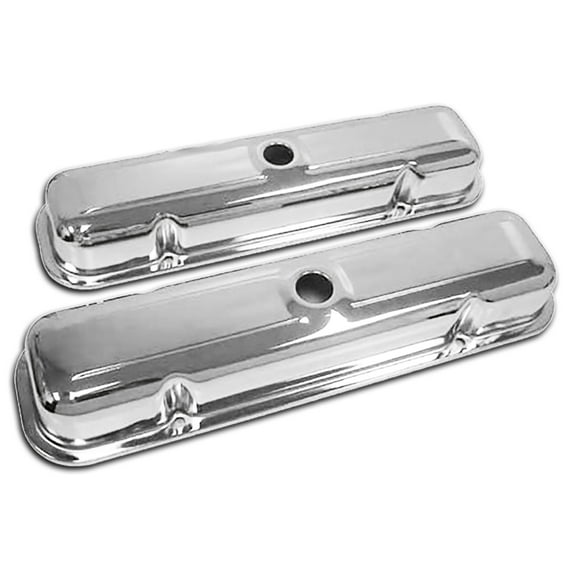 Fits 1959-1979 Pontiac V8 Engine Short Steel Center Hole Valve Covers Chrome