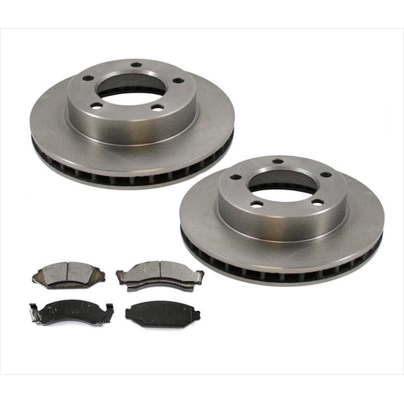 Fits 1986-1993 Ford Bronco 4 Wheel Drive (2) Front Brake Rotors & Ceramic Pads