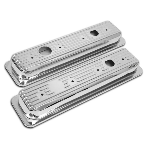 Fits 1987-1900 Chevy GMC 5.0L & 5.7L Center Bolt Steel Valve Cover Caps Chrome