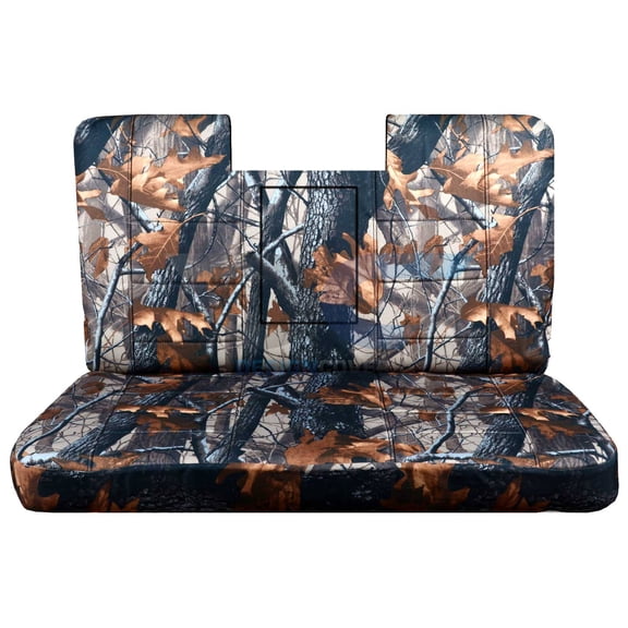Fits 1987-1991 Ford F150 Camouflage Seat Covers(Bench w/open Armrest Molded HR):Gray Real Tree