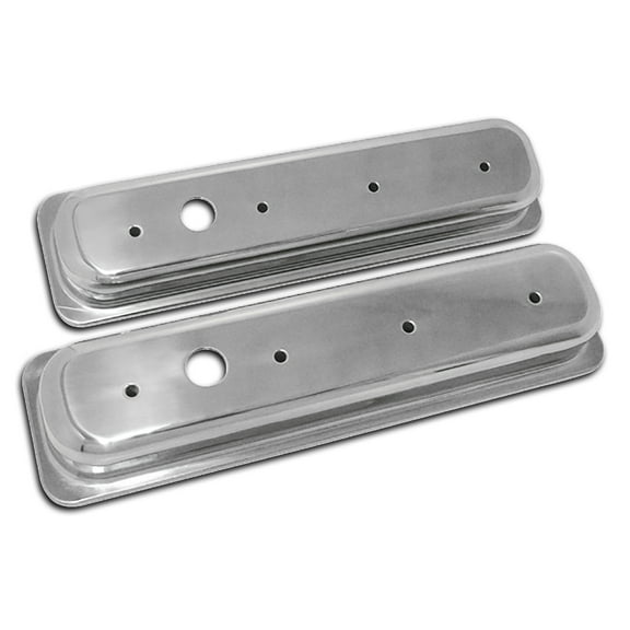 Fits 1987-97 Chevy 5.0L & 5.7L Short Polished Al Center Bolt Valve Covers Smooth