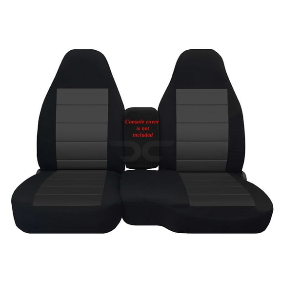 Fits 1991-1997 Ford Ranger/Mazda B-Series Cotton Seat Covers 60/40 Hi Back Black Charcoal