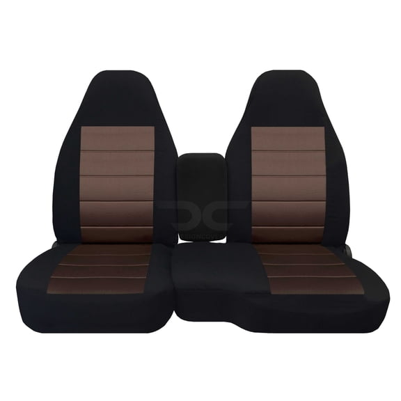 Fits 1991-1997 Ford Ranger Velour Seat Covers(60/40 Bench) w Opening Console:Black-Brown