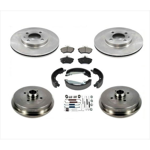 Fits 1996-02 Cabrio Front Brake Disc Rotors Disc Pads Drums Brake Shoes Springs