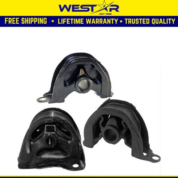 Fits 1996-2000 Honda Civic 1.6L Front & Rear Motor Mount Set 3PCS : A6520, A6502, A6506