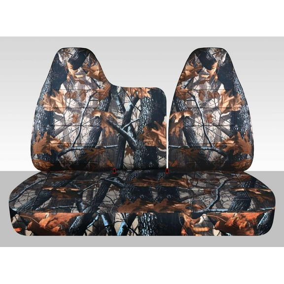 Fits 1997-1998 Ford F150 F250 Camo Seat Covers Front 40/60 Split Bench No Armrest:Gray Real Tree