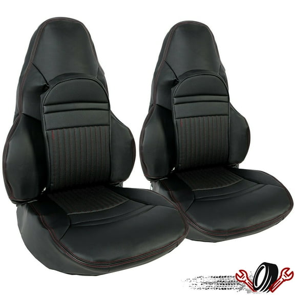 Fits 1997-2004 C5 Corvette Black Front LH & RH Seat Covers Sport Seats
