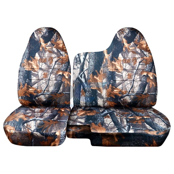 Fits 1998-2003 Ford Ranger/Mazda B-Series Camouflage Truck Seat Covers 60/40 HiBack:Gray Real Tree