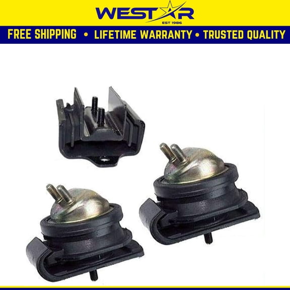 Fits 1999-2004 Nissan Frontier 3.3L 4WD Front L & R & Transmission Mount Set 3PCS : A7332, A7332, A7319