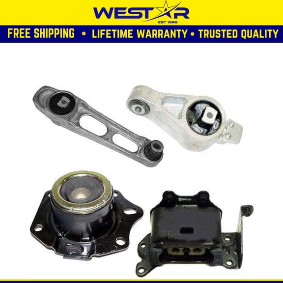 Fits 2001-2009 Chrysler PT Cruiser 2.4L Engine & Transmission Mount w/o Turbo 4PCS
