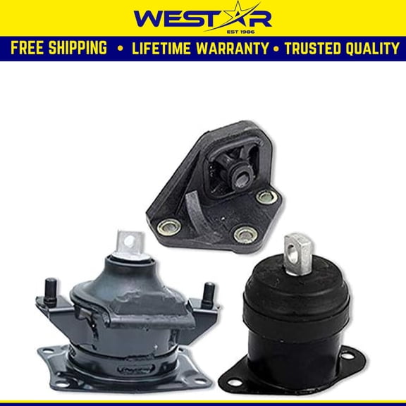 Fits 2003-2007 Honda Accord 2.4L Front RT & Rear Motor/Upper Trans Mount