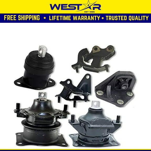 Fits 2003-2007 Honda Accord 2.4L MANUAL Motor & Trans Mount Set 6pcs : A4526HY A4517 A4516 A4596 A4594 A4542