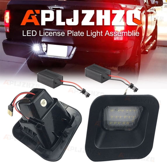 Fits 2003-2018 Dodge Ram 1500 2500 3500 CLEAR LEN+LED Rear License Plate Lights