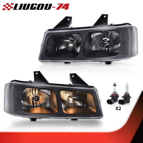 Fits 2003 - 2019 for Chevrolet Express GMC Savana Van Pair Headlight Clear Lenses -