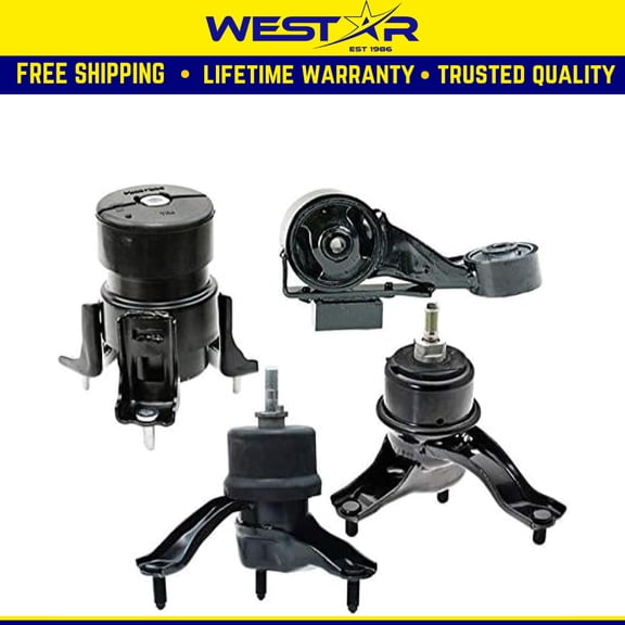 Fits 2004-2006 Toyota Sienna 3.3L 4WD, Engine Motor & Trans Mount Set 4PCS : 9694, A4212, A4258, A4207